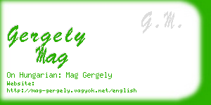 gergely mag business card